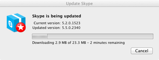 Downloading Skype update
